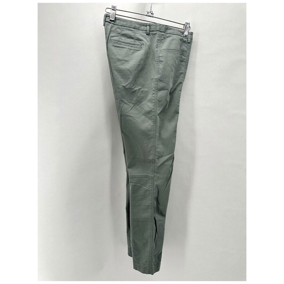 ATM Enzyme Wash Slim Ankle‎ Zip Pants Womens 4 Green Chino Preppy Quiet Luxury - Picture 8 of 12